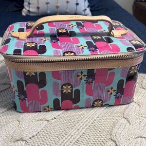 Consuela Leopard Print Cosmetic Bag with Neon Accents